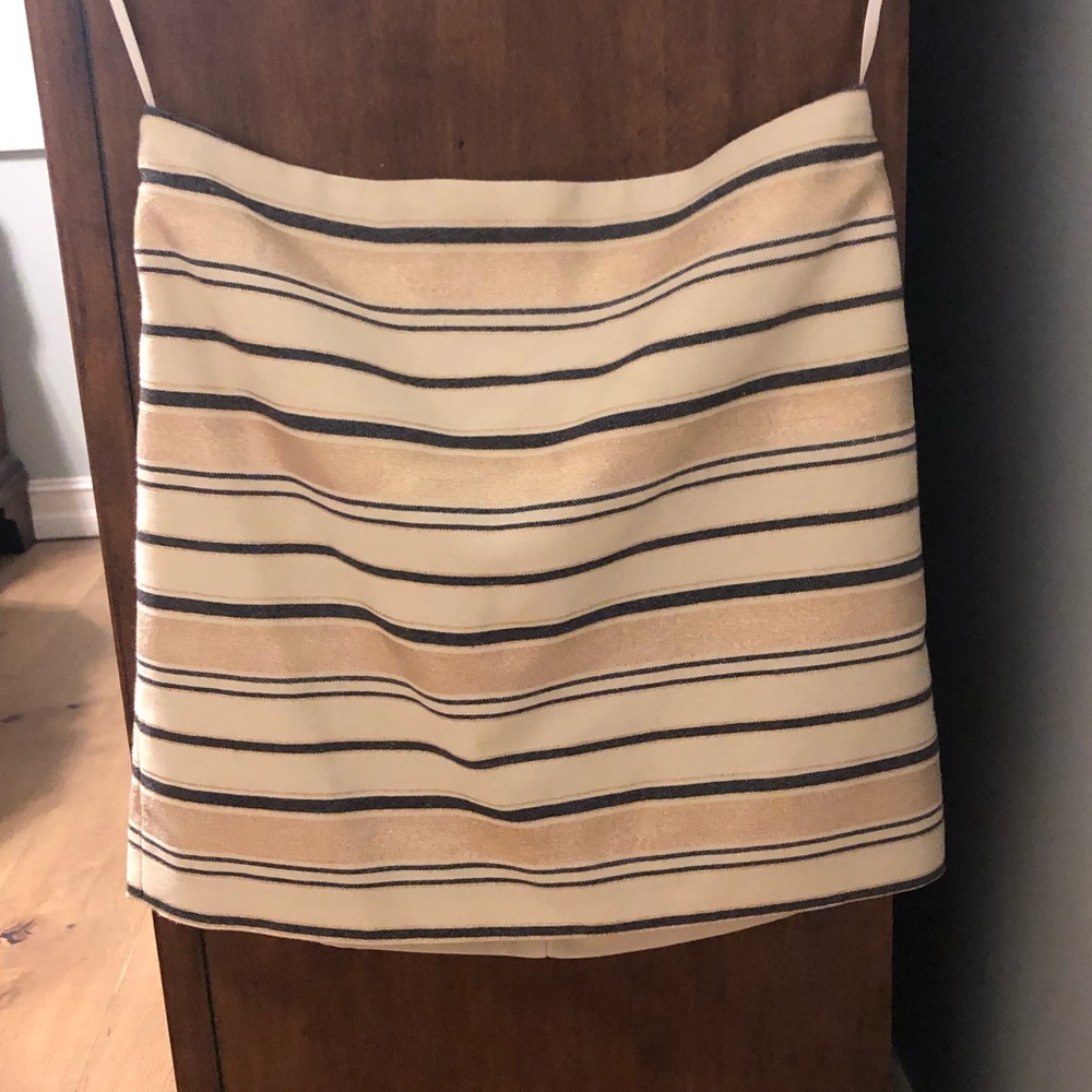 J. Crew Ivory and Gold Striped Mini Skirt NWT